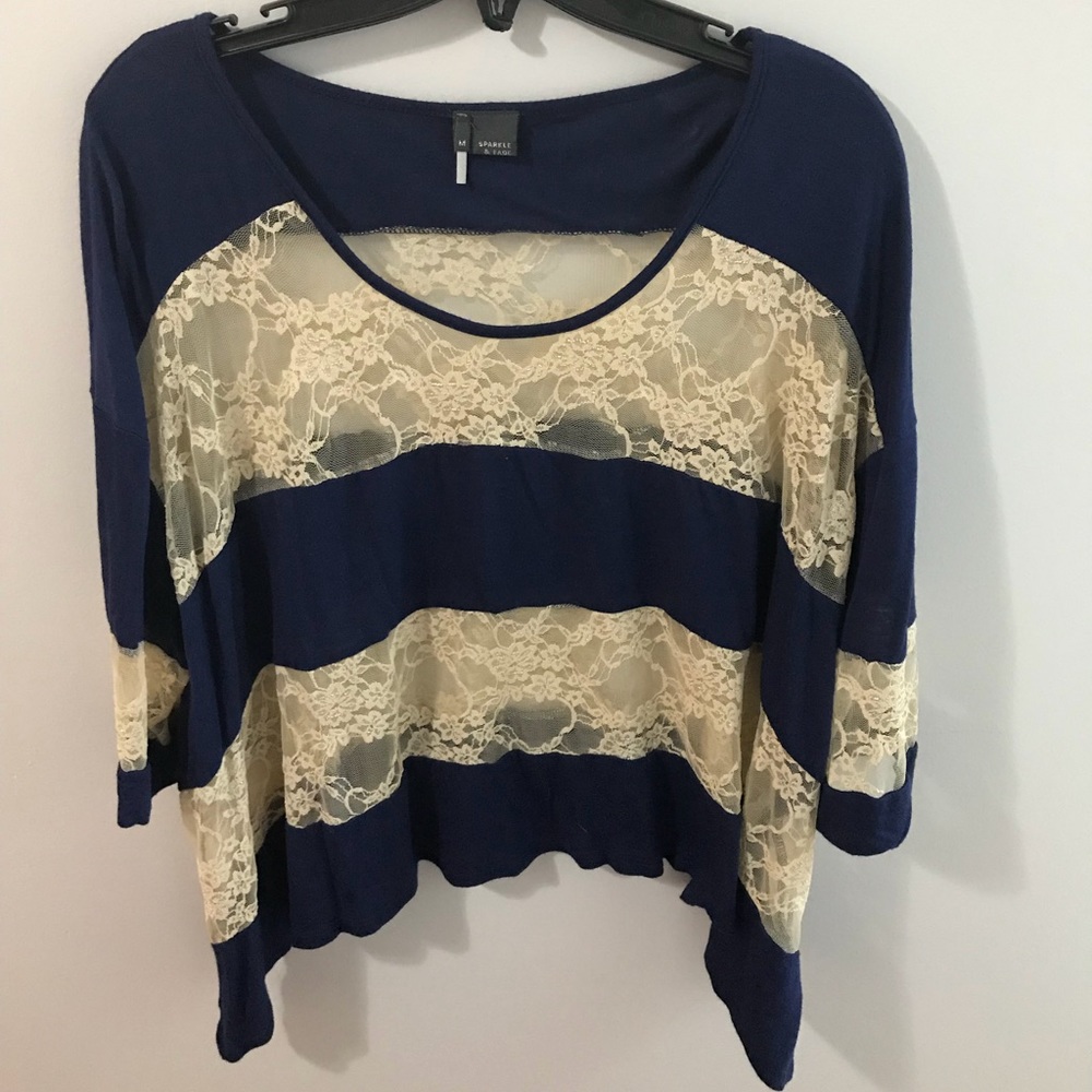 EUC Urban Outfitters Sparkle & Fade Lace stripe